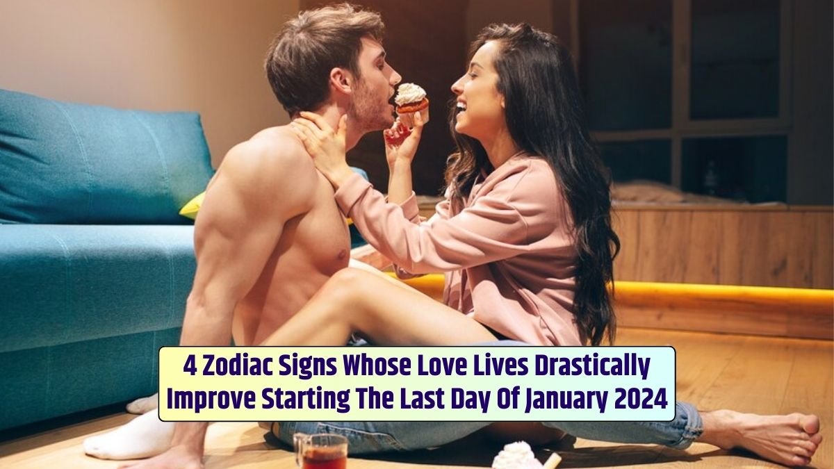 "Couple eating cupcake finds their love lives drastically improving, starting the last day of January 2024."