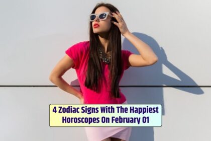 The girl in the pink dress wonders about the four zodiac signs with the happiest horoscopes on February 1st.