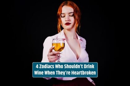 The stunning redhead, clad in pink and red, clutching a glass of wine, is advised against it when heartbroken.