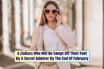 The woman in the coat walking in the street and talking on the phone may find herself swept off her feet by a secret admirer by the end of February.