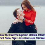 This week, a loving couple strolling by the river experiences the Aquarius Stellium's influence on their love horoscope.