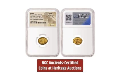 Heritage Auctions features a selection of NGC Ancients-certified coins, appealing to numismatists interested in ancient currencies.