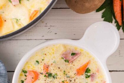 ham, potato soup, recipe, ingredients, cooking, comfort food, homemade, hearty, fall, winter, easy, delicious, creamy, soup recipe.,